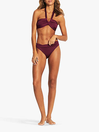 Seafolly Bandeau Halterneck Bikini Top, Boysenberry