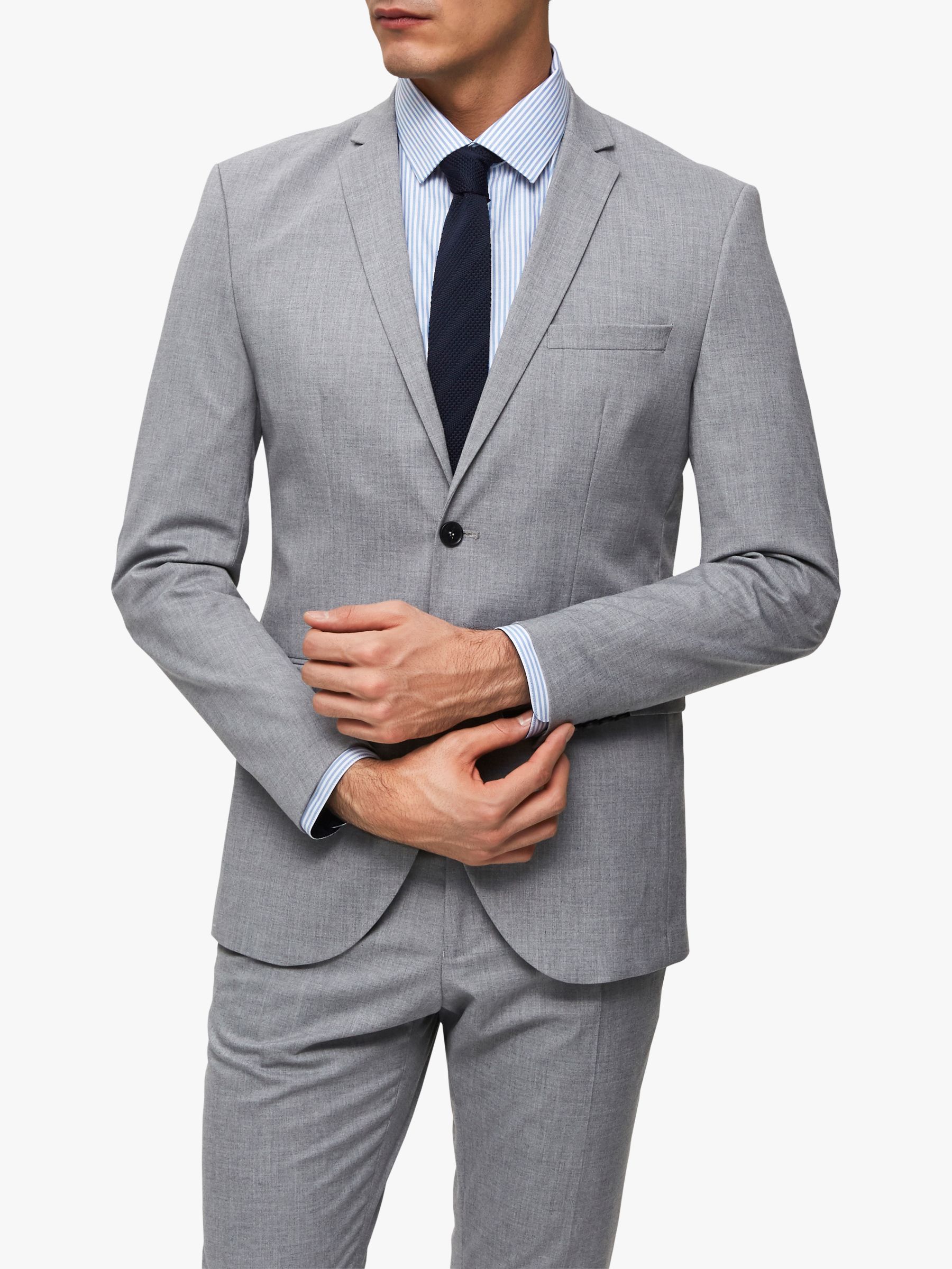 Bekostning Mælkehvid Optøjer SELECTED HOMME Slim Fit Suit Jacket, Light Grey at John Lewis & Partners