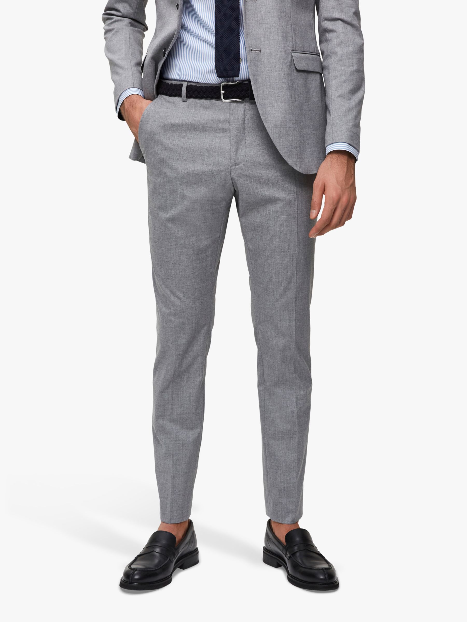 SELECTED HOMME Slim Fit Suit Trousers, Light Grey