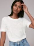 Whistles Rosa Double Trim T-Shirt, White