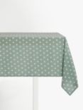 John Lewis Wipe Clean PVC Spot Print Tablecloth, Dusty Green