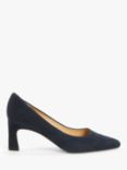 John Lewis Aeva Suede Flared Stiletto Heel Court Shoes, Navy