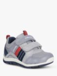 Geox Kids' Shaax Pre-Walker Riptape Trainers, Grey/Navy