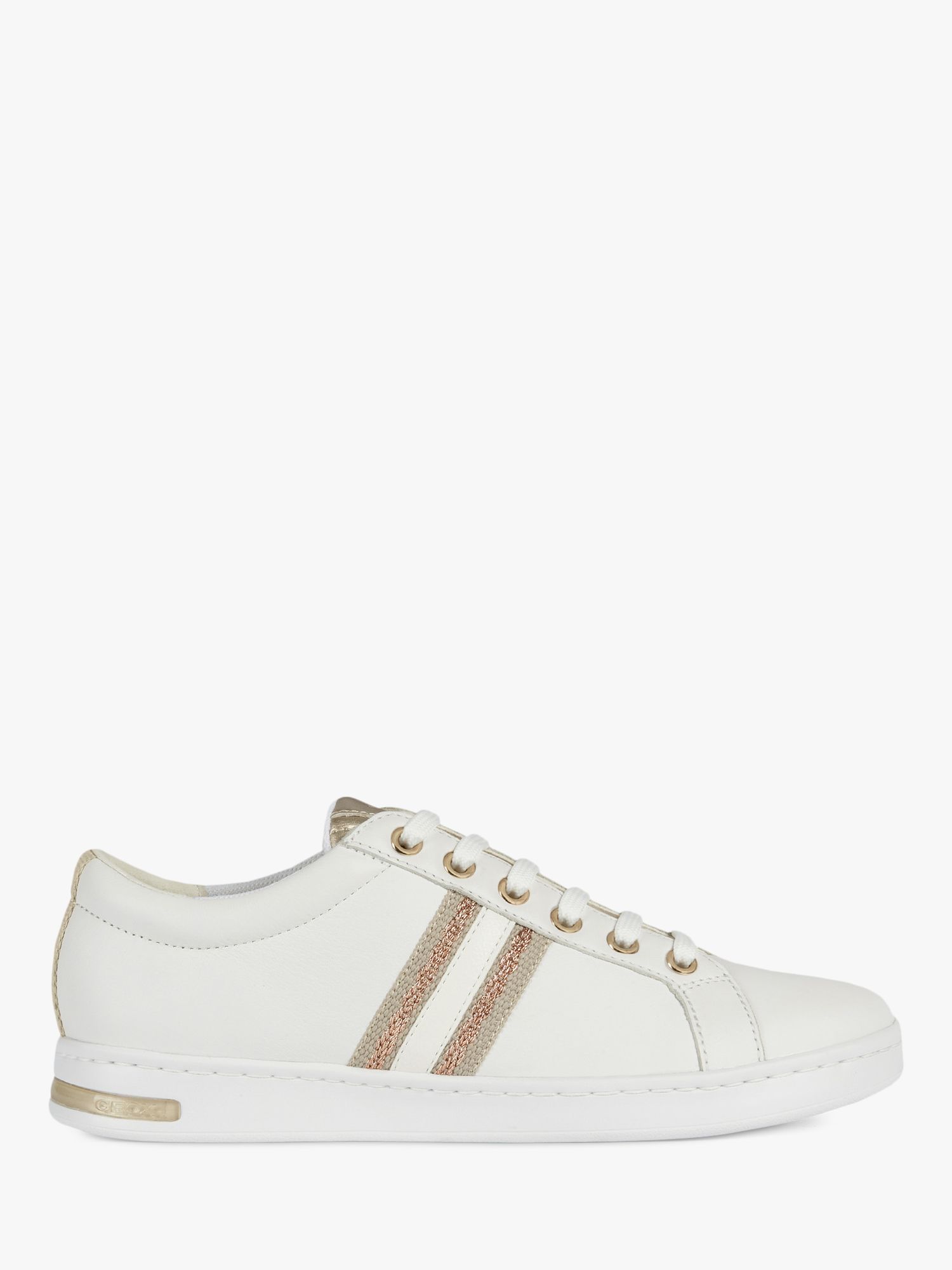 white and rose gold trainers