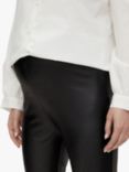 Mamalicious Leather Look Maternity Leggings, Black