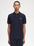 Fred Perry Plain Regular Fit Polo Shirt, Navy