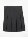 John Lewis Girls' Adjustable Waist Stain Resistant Panel Pleated School Skirt, Grey