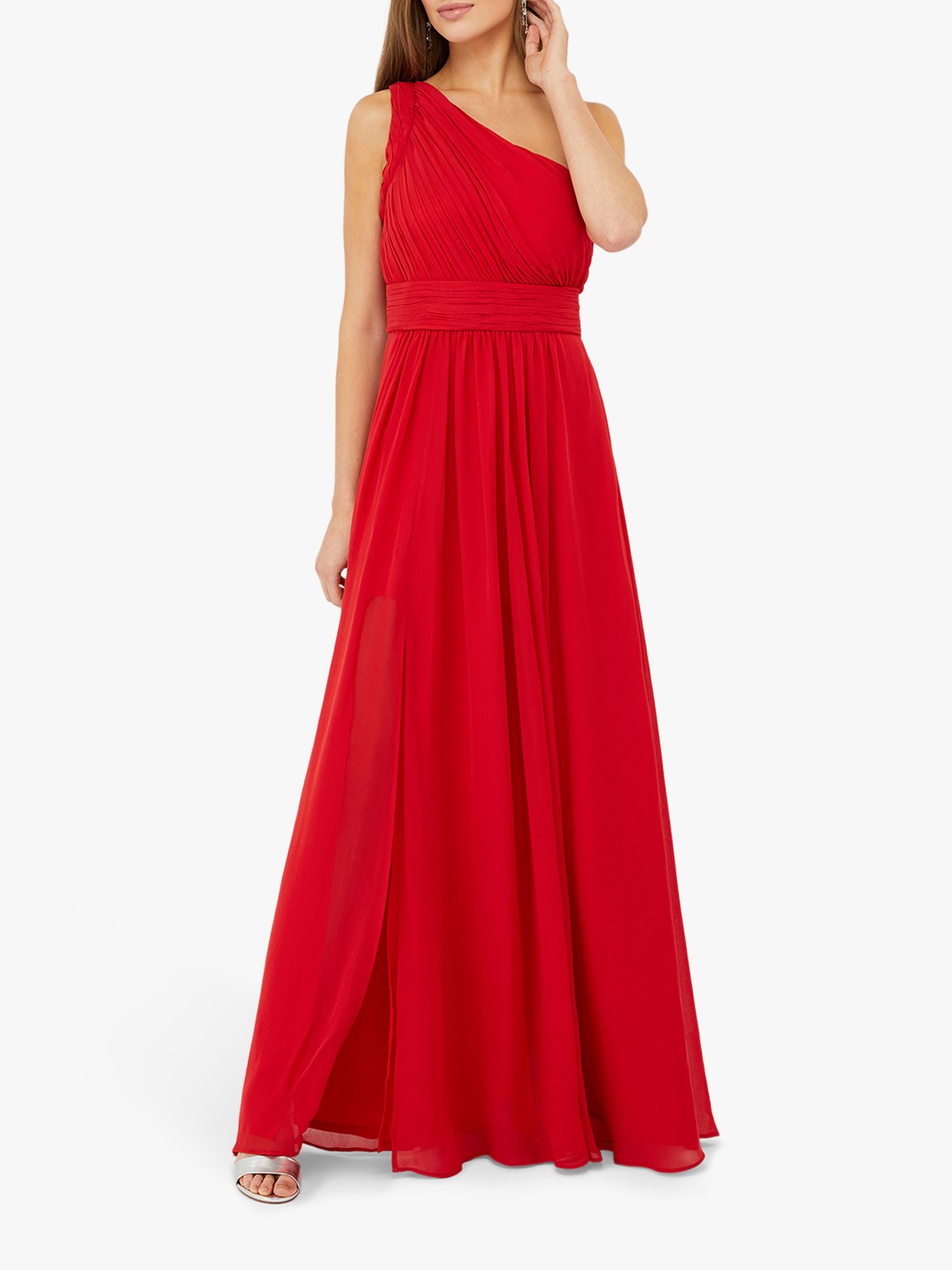 bright red maxi dress