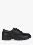 Geox Kids' Casey Lace Up School Shoes, Black, Black