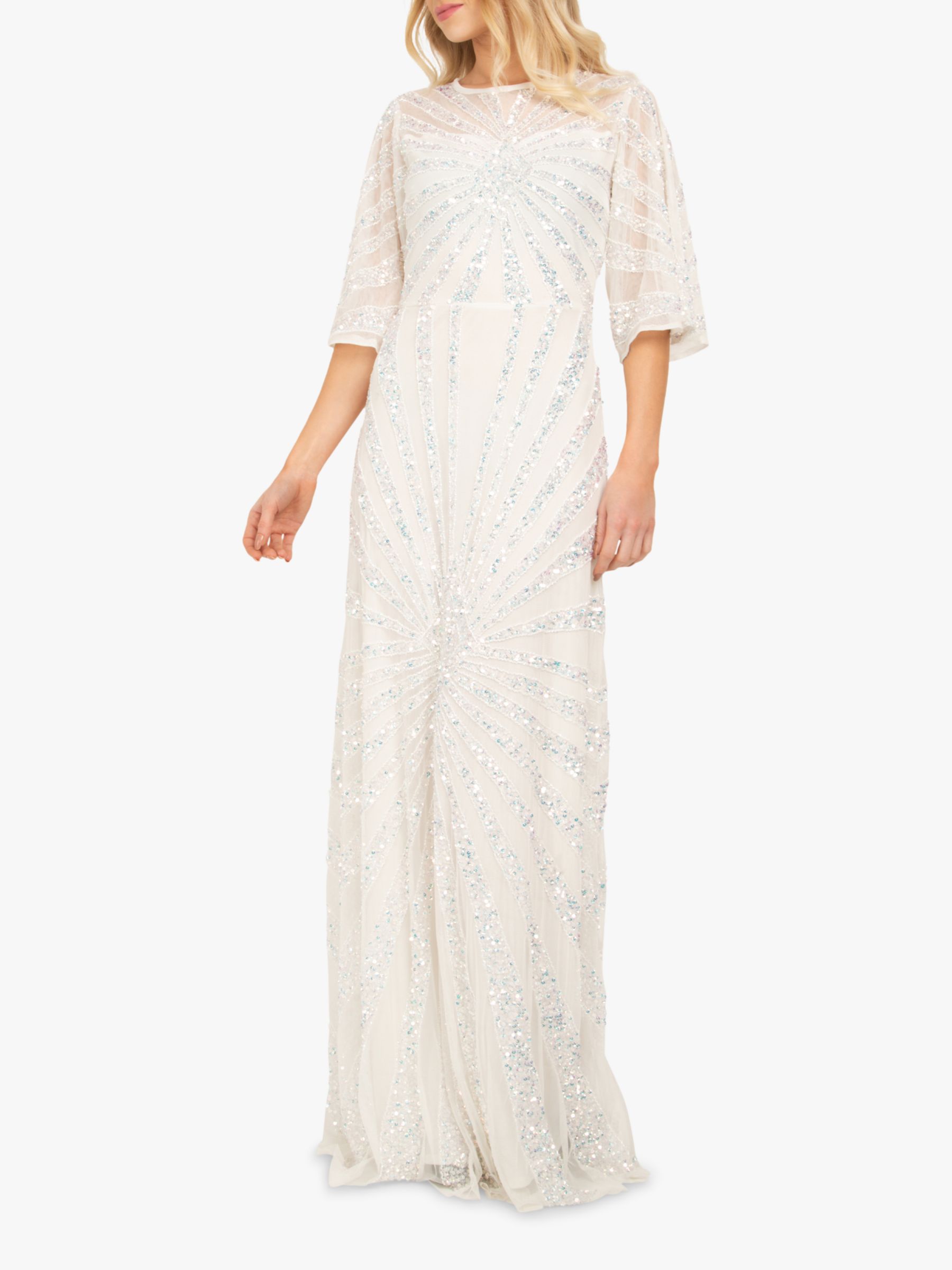 white beaded sequin dress