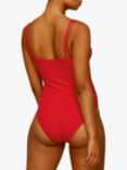 Whistles Double Strap Textured Swimsuit, Red