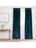 John Lewis Velvet Pair Lined Pencil Pleat Curtains, Teal