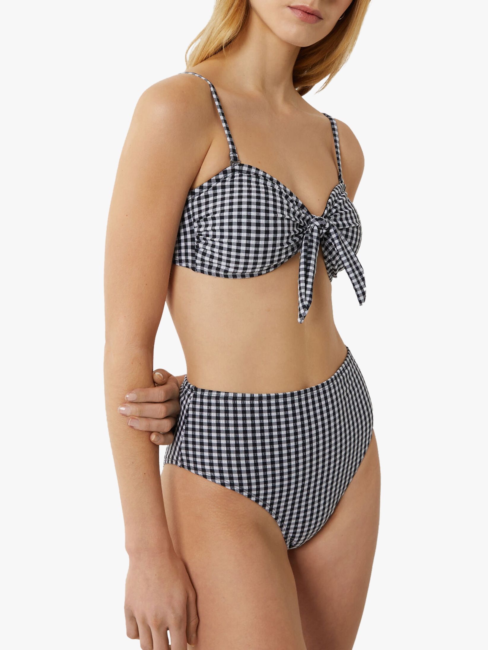 black gingham bikini top