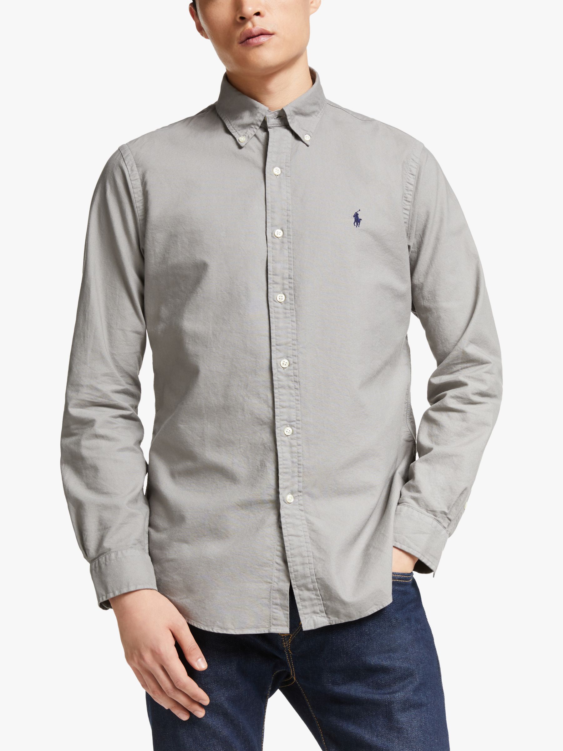 ralph lauren grey oxford shirt
