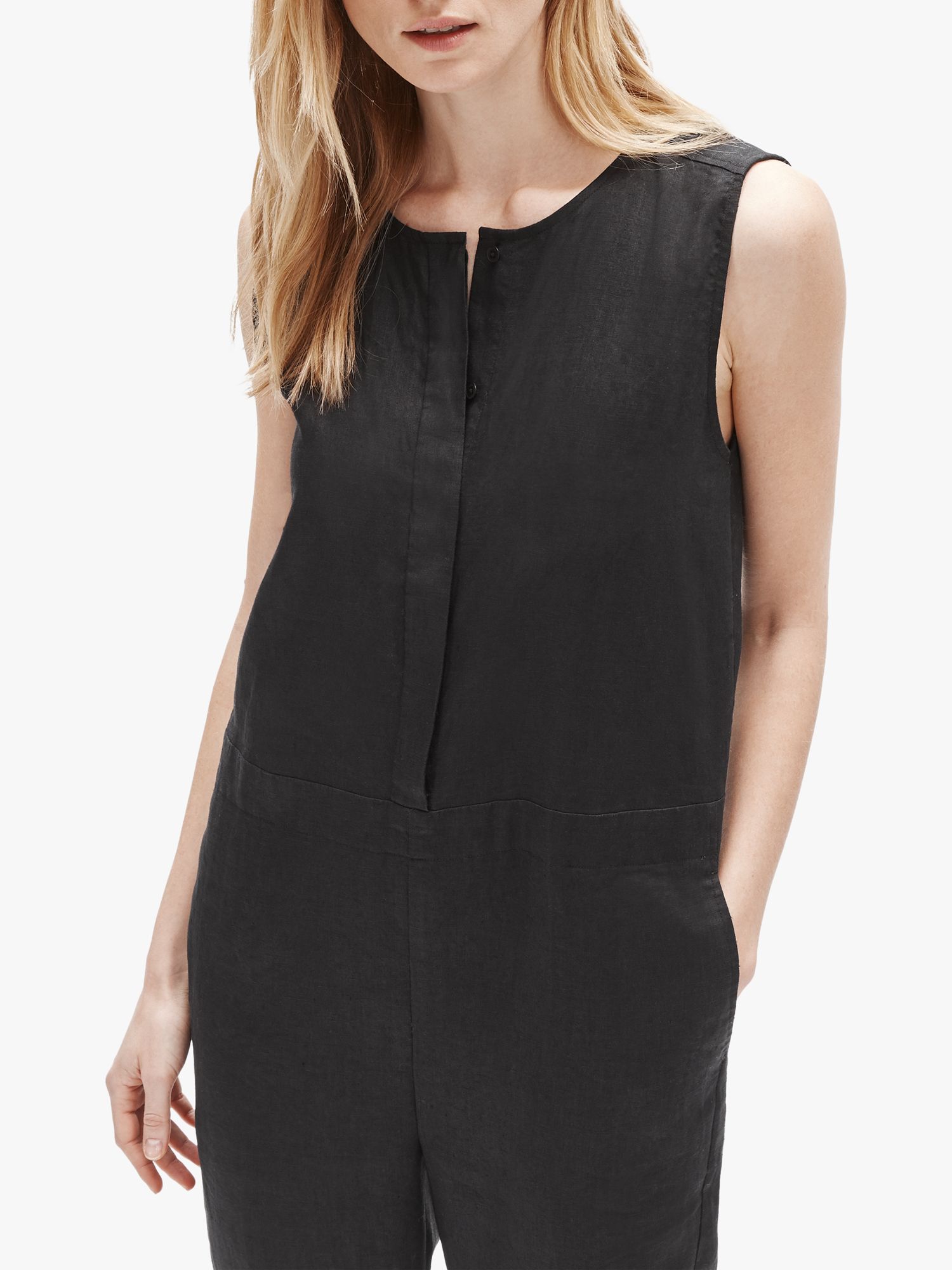 eileen fisher organic linen jumpsuit