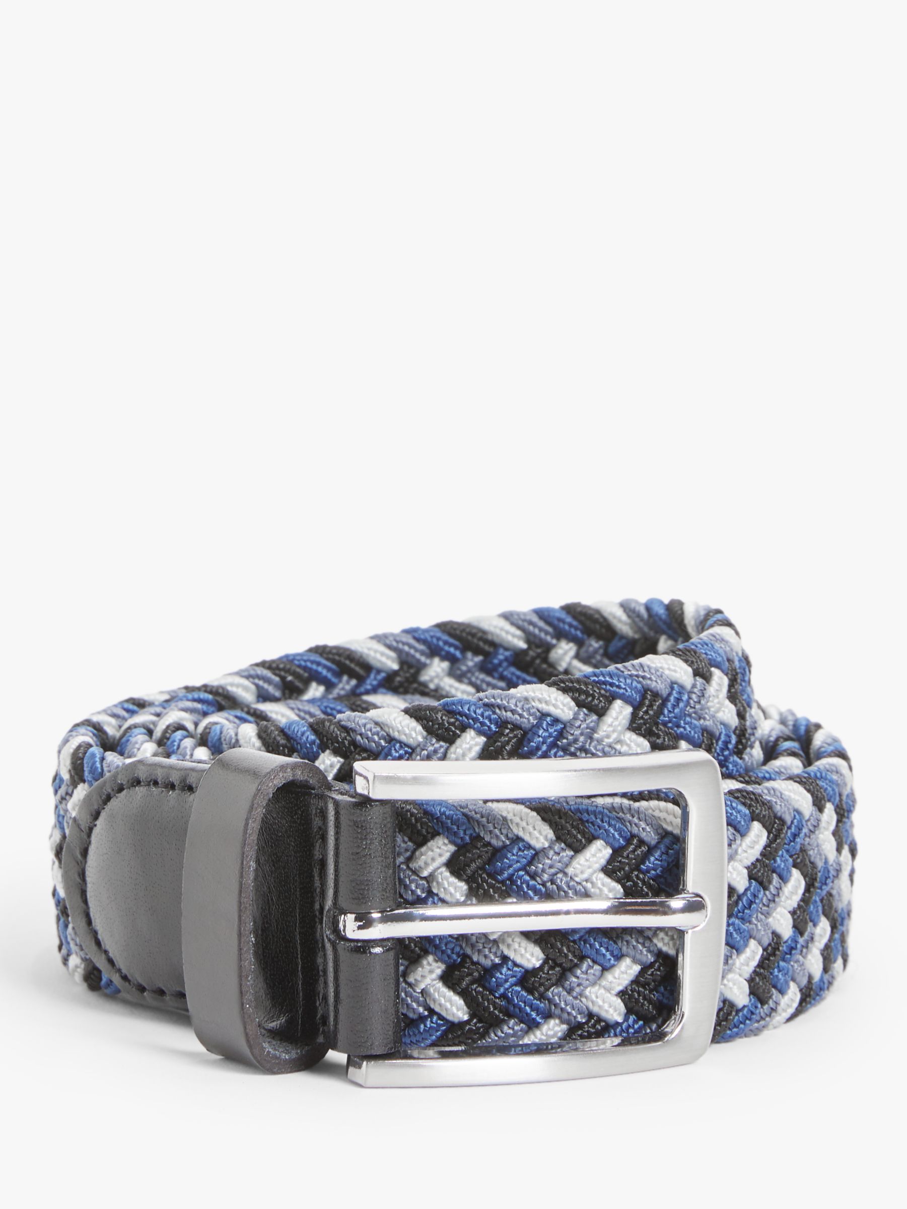 John Lewis 35mm Woven Belt, Blue/Multi at John Lewis & Partners
