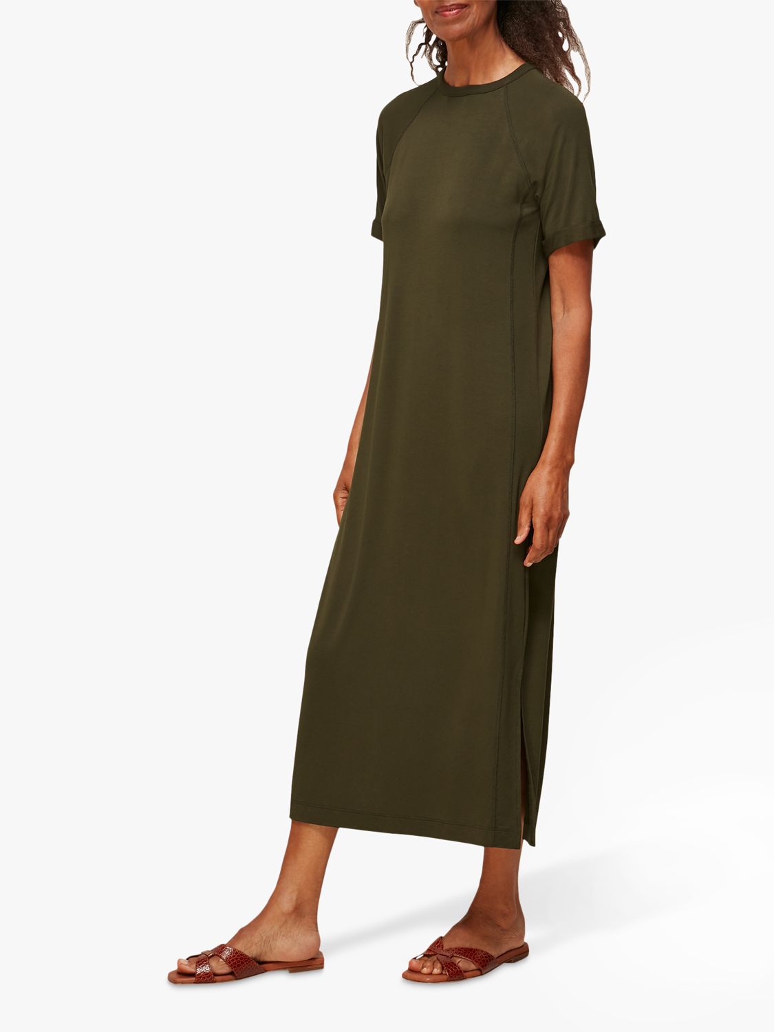 jersey maxi dress with sleeves