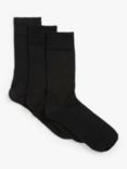 John Lewis Wool Mix Men's Socks, Pack of 3, Black