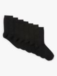 John Lewis Kids' Cotton Rich Socks, Pack of 7, Black