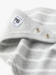 Polarn O. Pyret Baby Striped Reversible Dribble Bib, Melange Grey