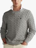 Polo Ralph Lauren Cotton Cable Knit Jumper, Fawn Frey Heather