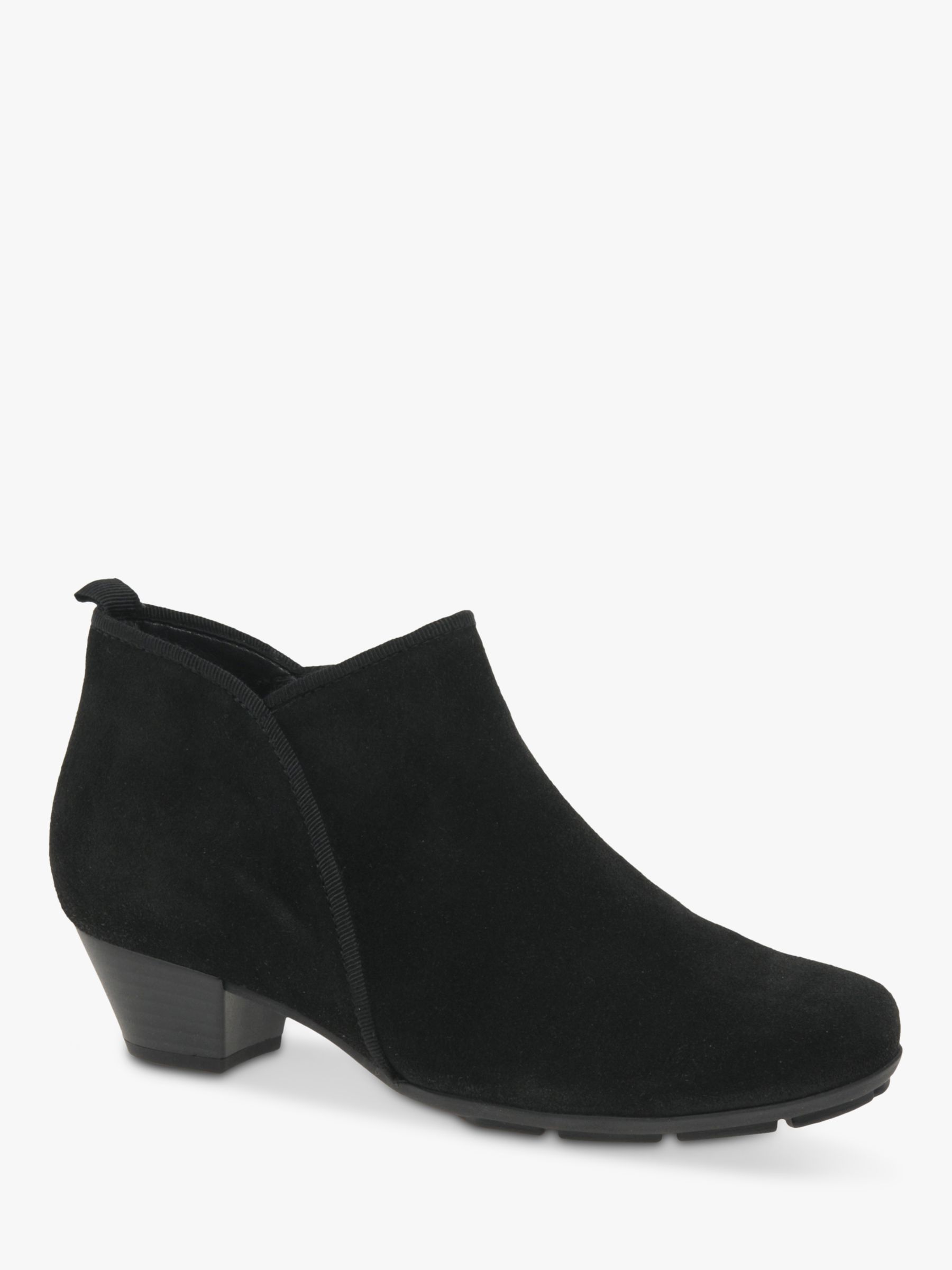 Gabor Trudy Suede Ankle Boots, Black at Lewis Partners