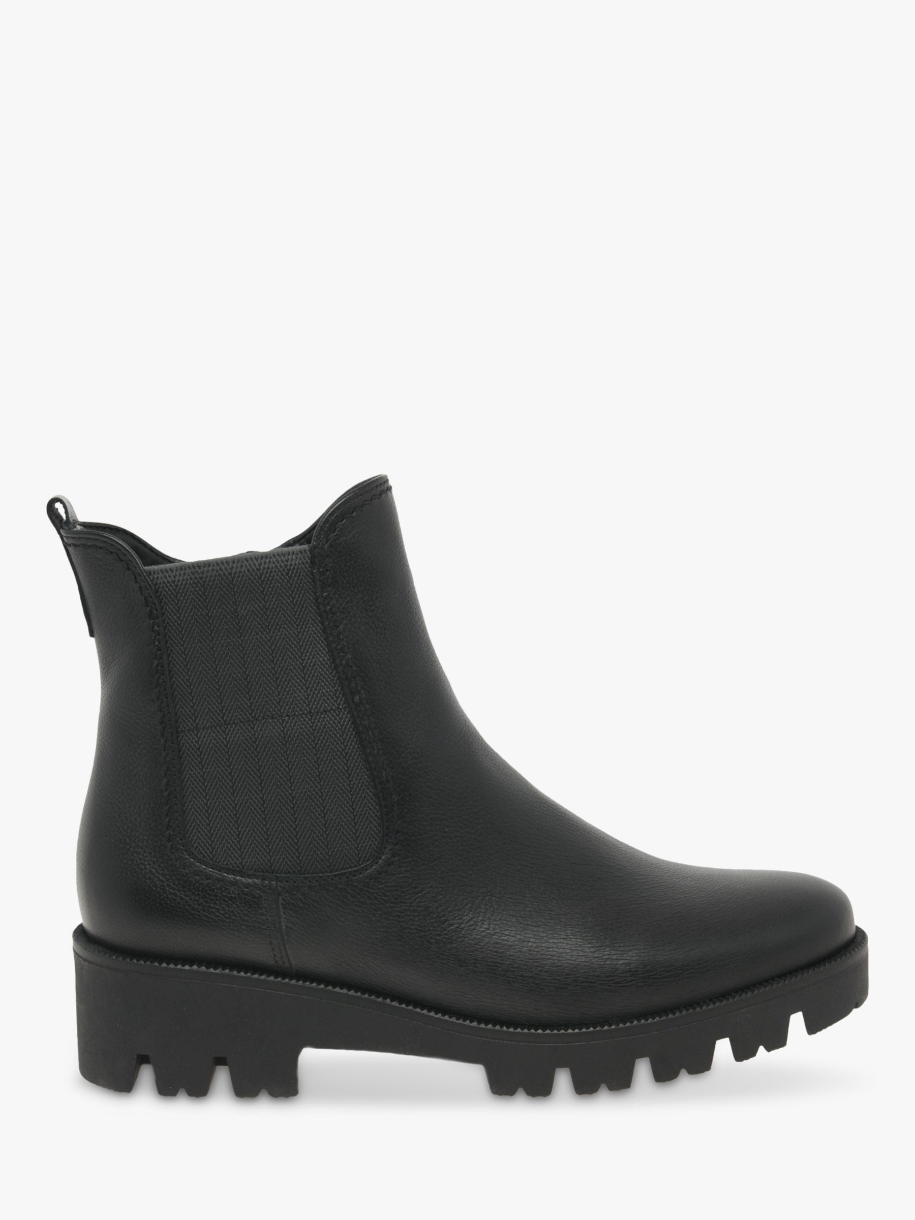 Gabor Newport Wide Fit Leather Chelsea Boots, Black at Lewis Partners