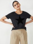 HUSH Flock Star Crew Neck Tee, Black