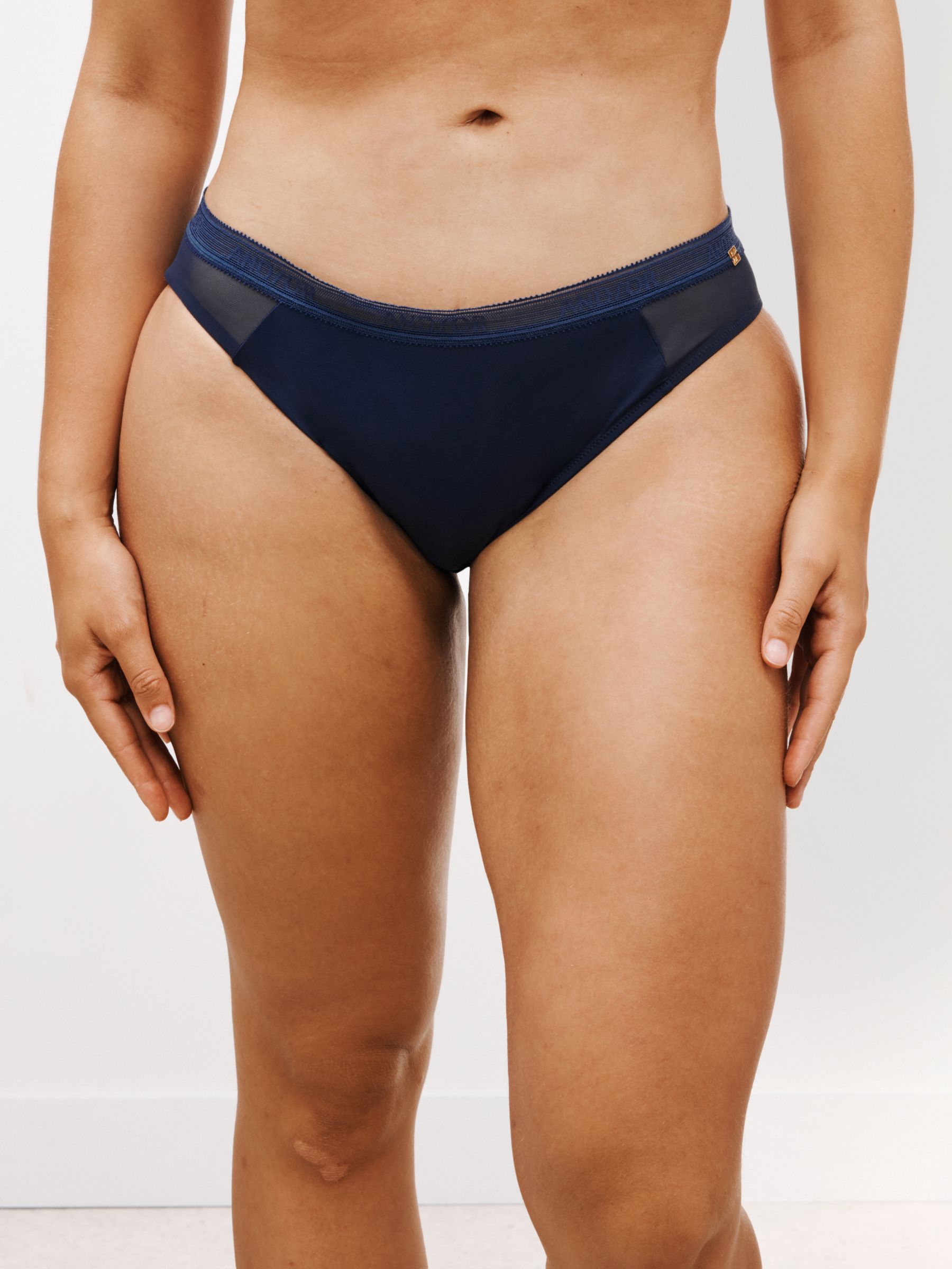 AND/OR Fleur Bikini Knickers, Navy at John Lewis & Partners
