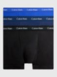 Calvin Klein Regular Cotton Stretch Trunks, Pack of 3, Black/Blue Shadow/Cobalt