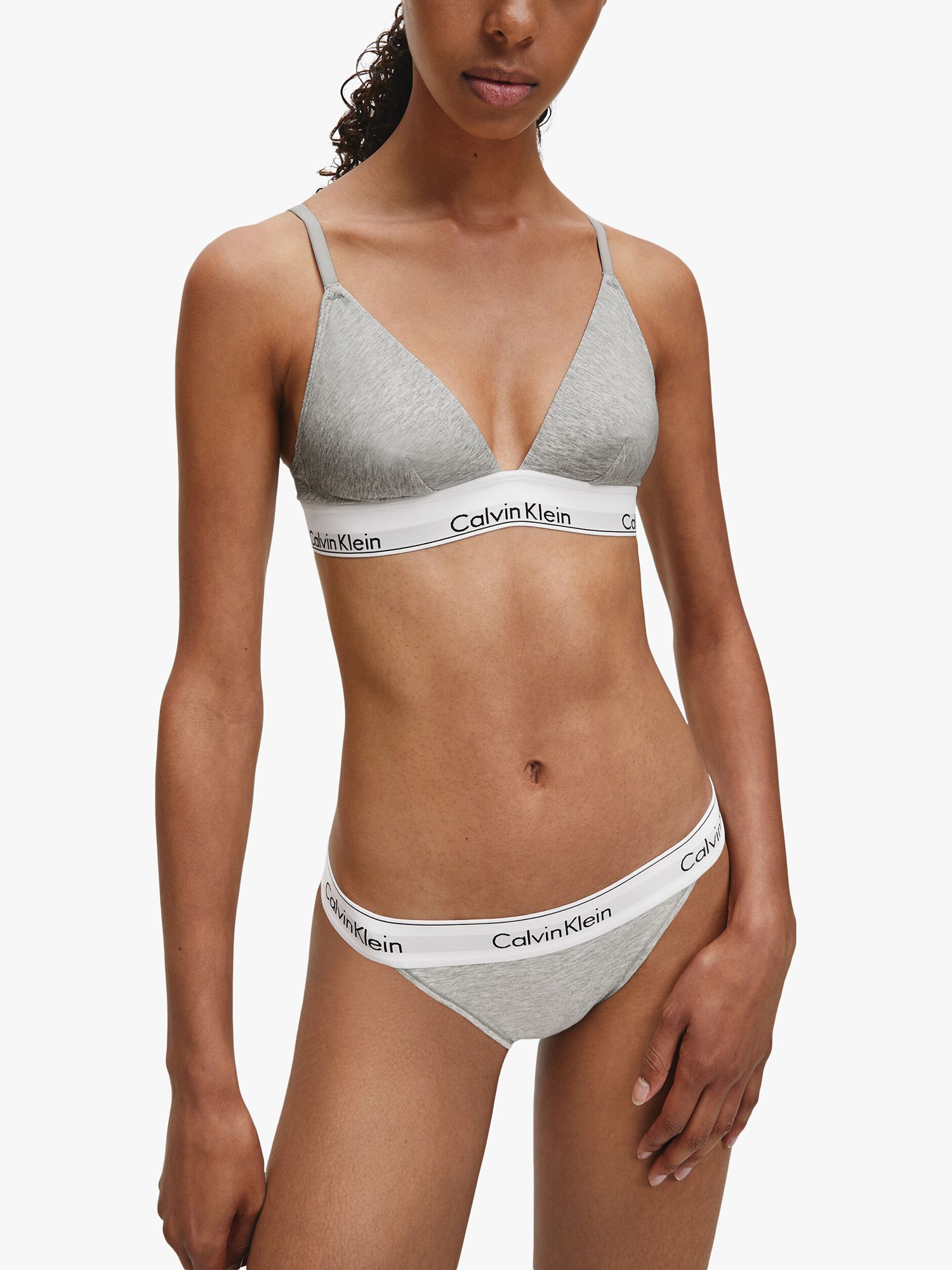 Calvin Klein Women's Carousel Logo Bralette 2-Pack, Grey Heater