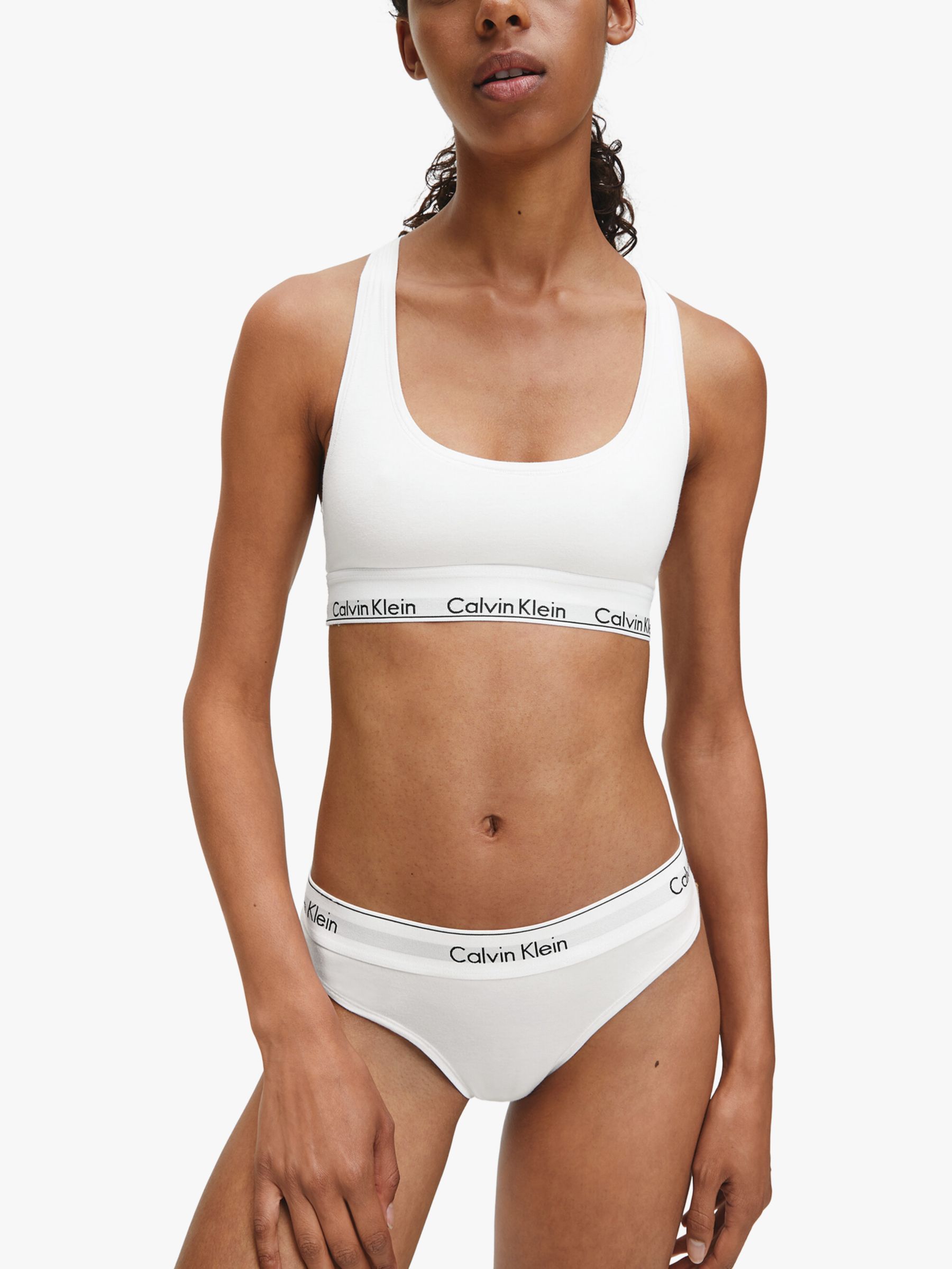 Calvin Klein Womens Modern Cotton Plus Thong White