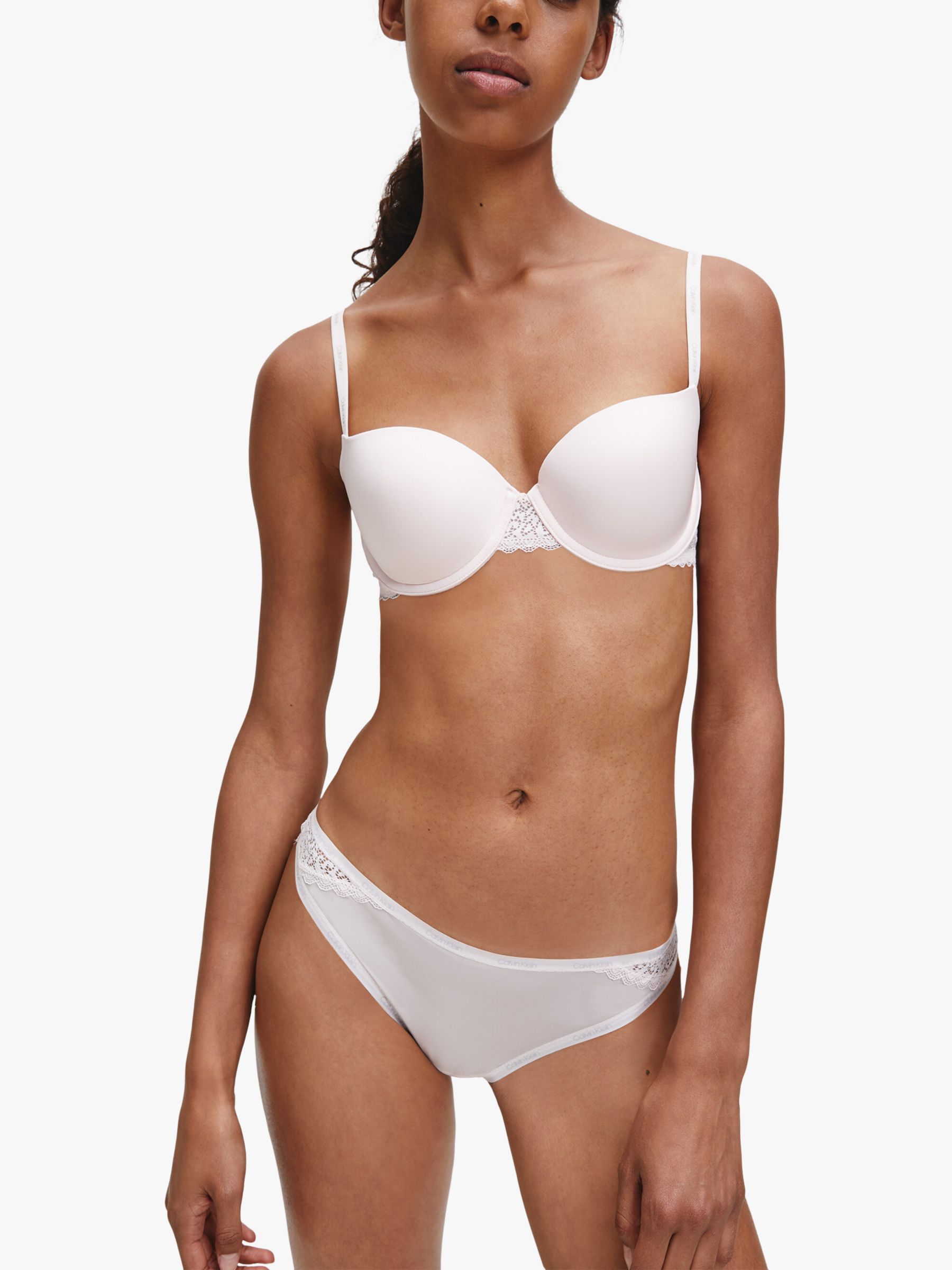 Calvin Klein Flirty Lightly Lined Balcony Bra, Nymph's Pink at John Lewis &  Partners
