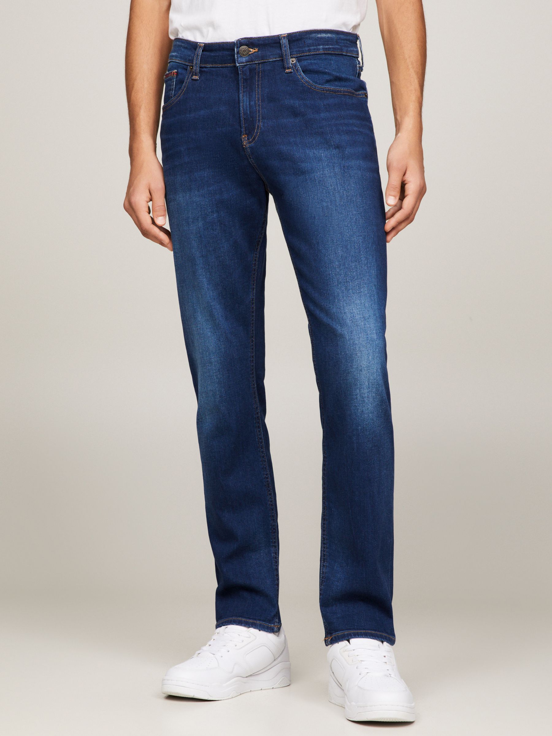 Jeans Relaxed Straight Jeans, Aspen Dark Blue Stretch at John Lewis Partners