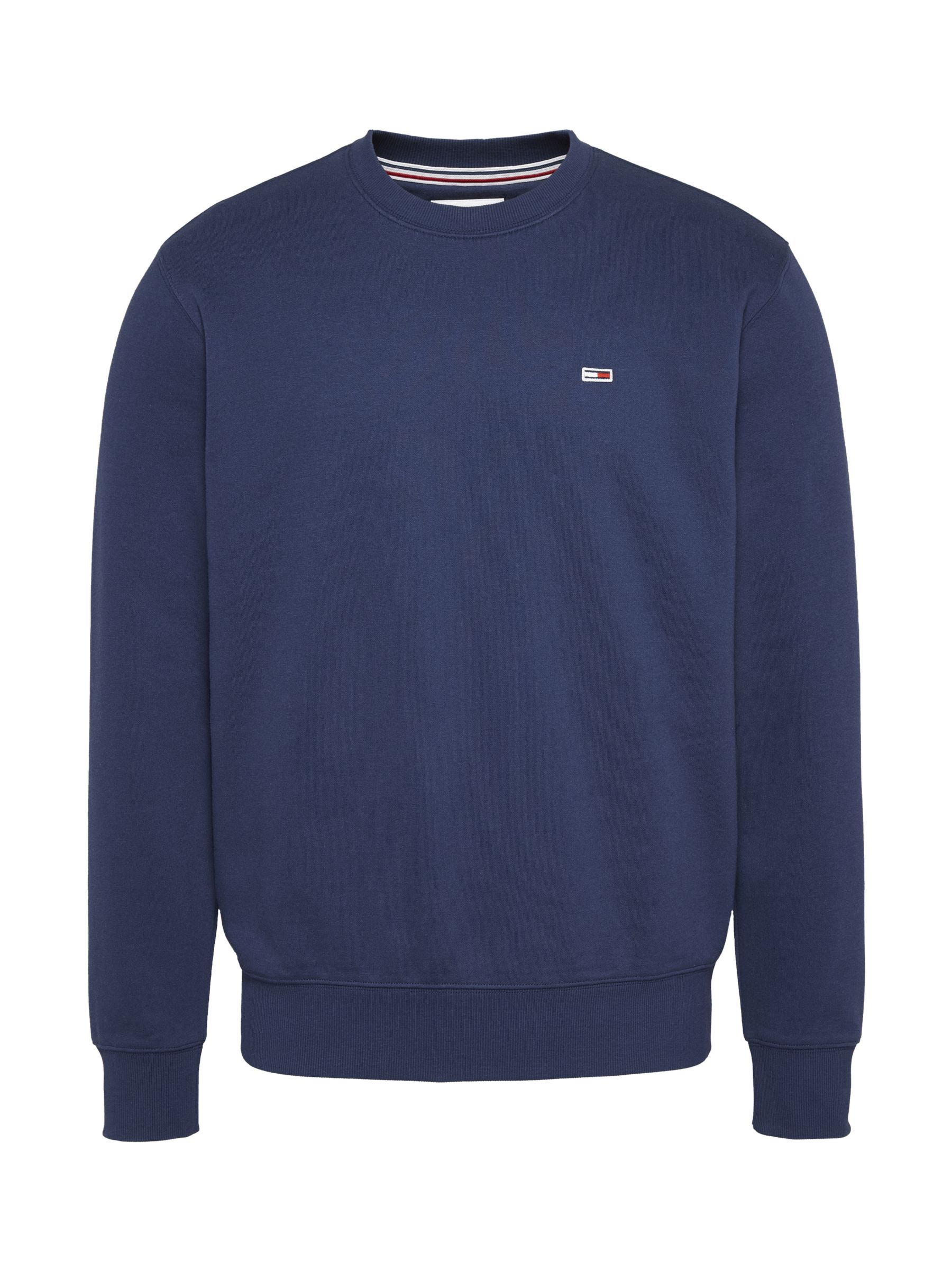 Tommy Jeans Fleece Crew Neck Sweatshirt, Navy John Lewis & Partners