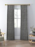 John Lewis Herringbone Weave Pair Lined Pencil Pleat Curtains, Slate