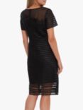 Gina Bacconi Millicent Lace Stripe Midi Dress, Black