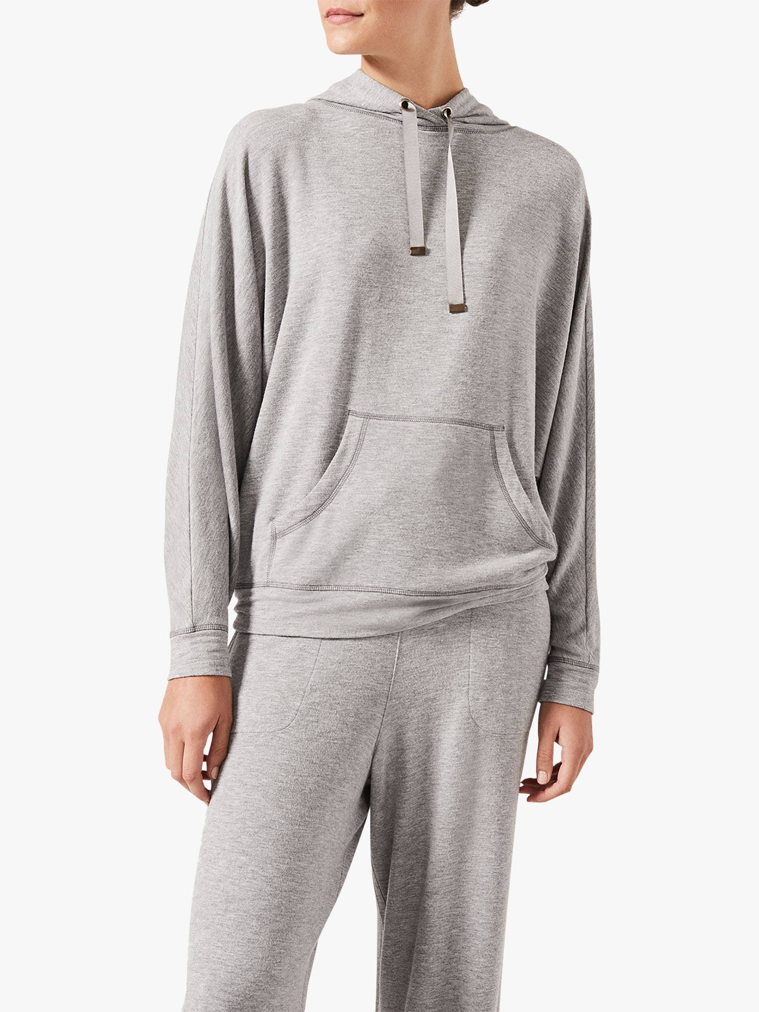 Phase Eight Hooded Sweat Top, Grey Marl