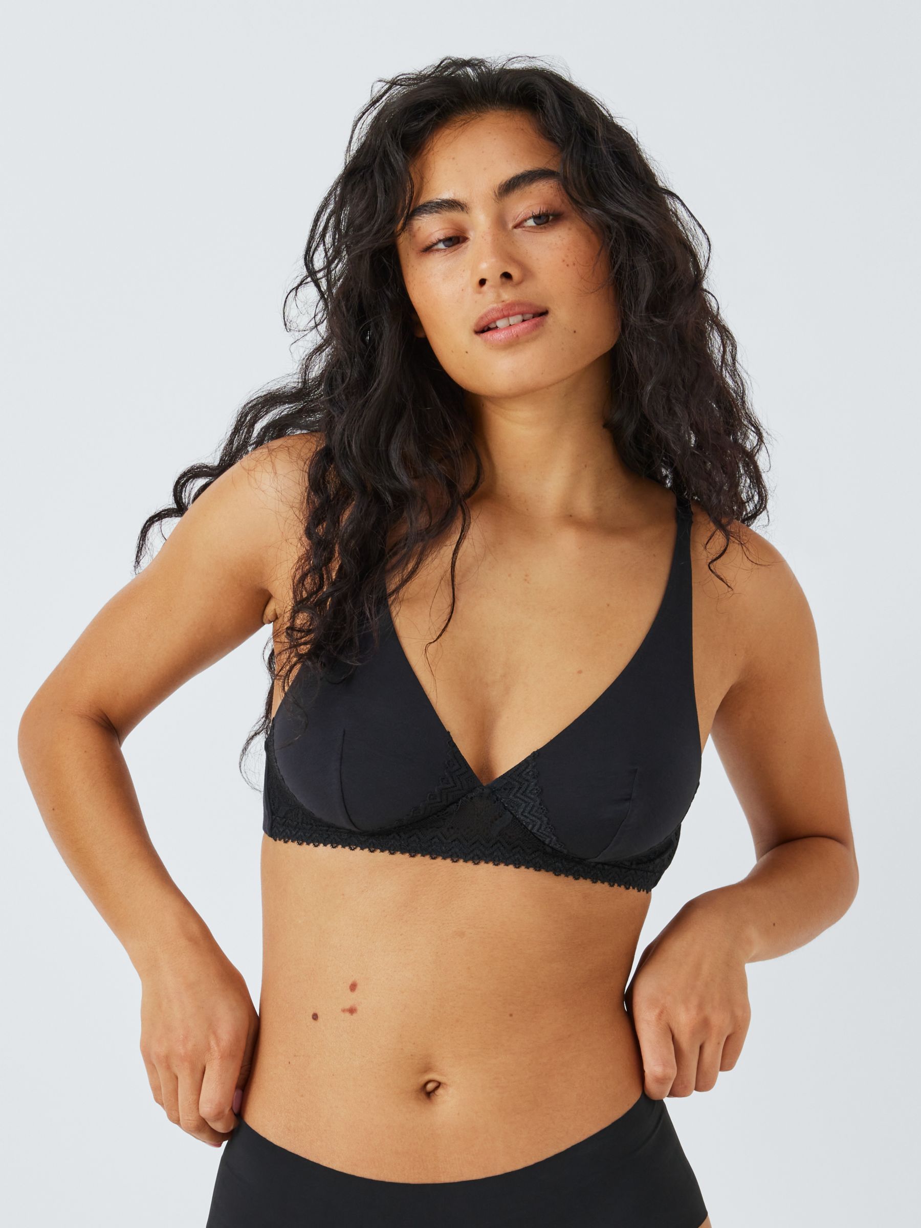 New John Lewis Anyday Bella Low Impact Sports Bra Crop Top Black Size Small
