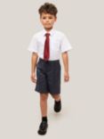John Lewis Boys' Adjustable Waist Regular Length School Shorts, Navy