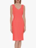 Gina Bacconi Merna Sleeveless Moss Crepe Shift Dress, Orange Red