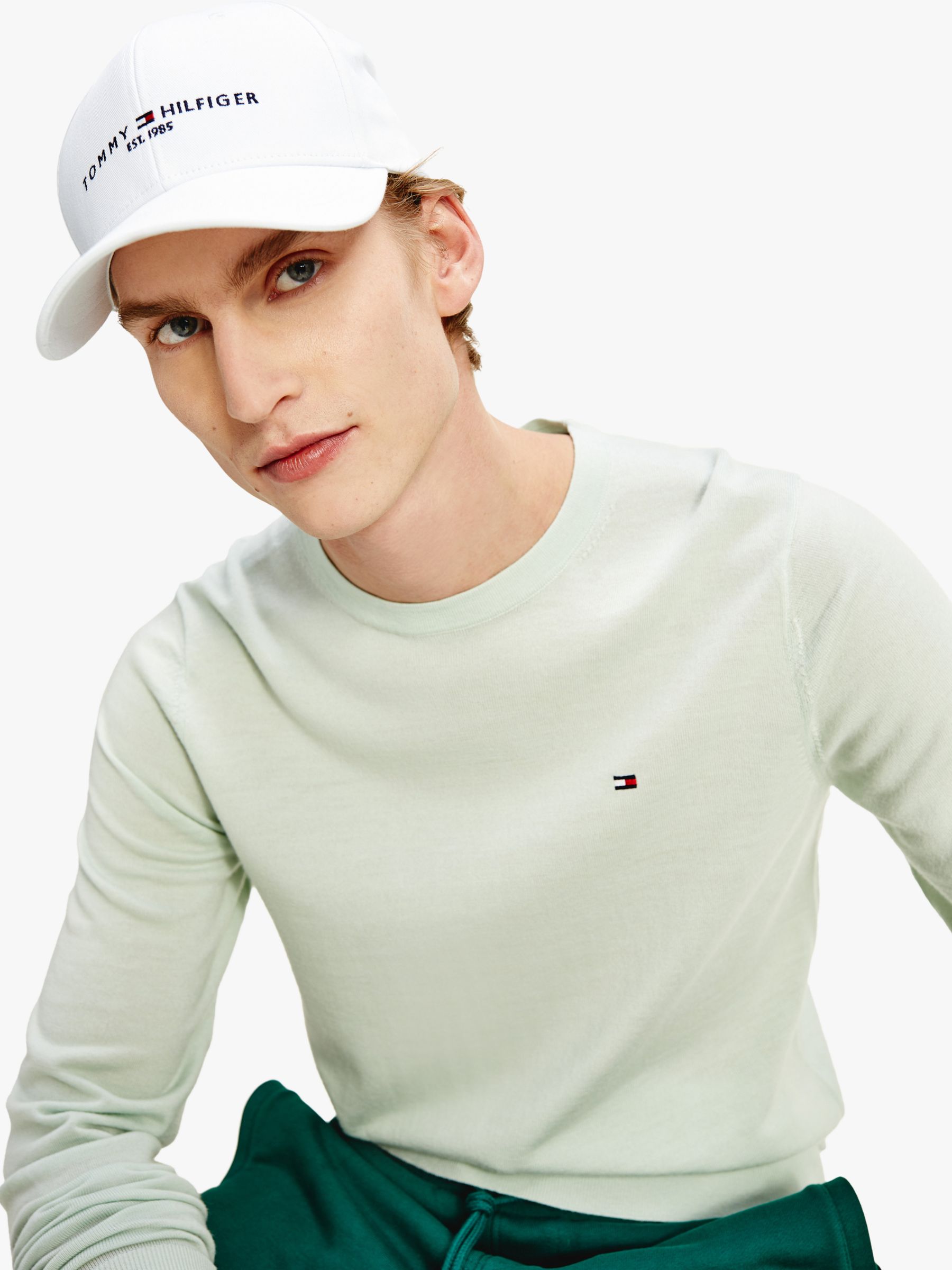 Tommy Hilfiger Organic Cotton Baseball Cap, One Size, White at John Lewis & Partners