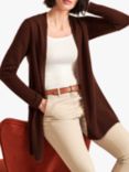 Pure Collection Gassato Cashmere Swing Cardigan, Rum Raisin