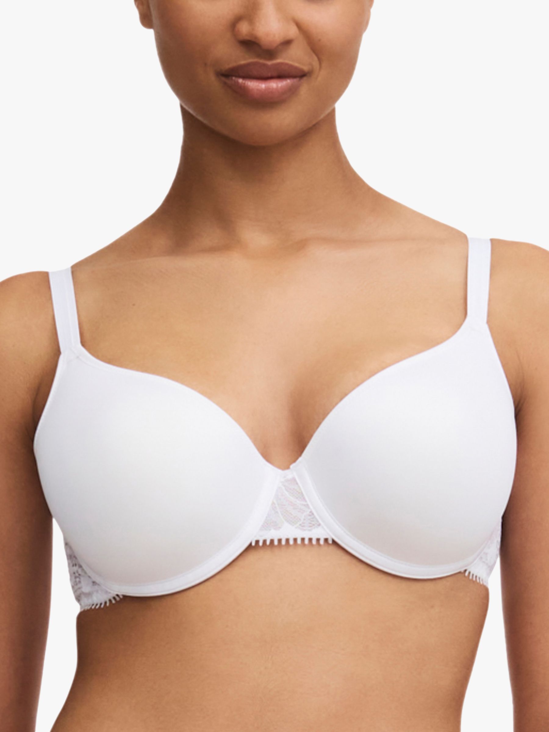  Ladies Ex High Street Memory Foam White Frilly Padded T-Shirt  Bra B-DD Cup (34D) : Clothing, Shoes & Jewelry