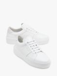 Jigsaw Riva Leather Platform Trainers, White