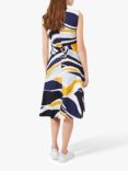 Hobbs Twitchill Linen Abstract Knee Length Dress, Multi, Multi