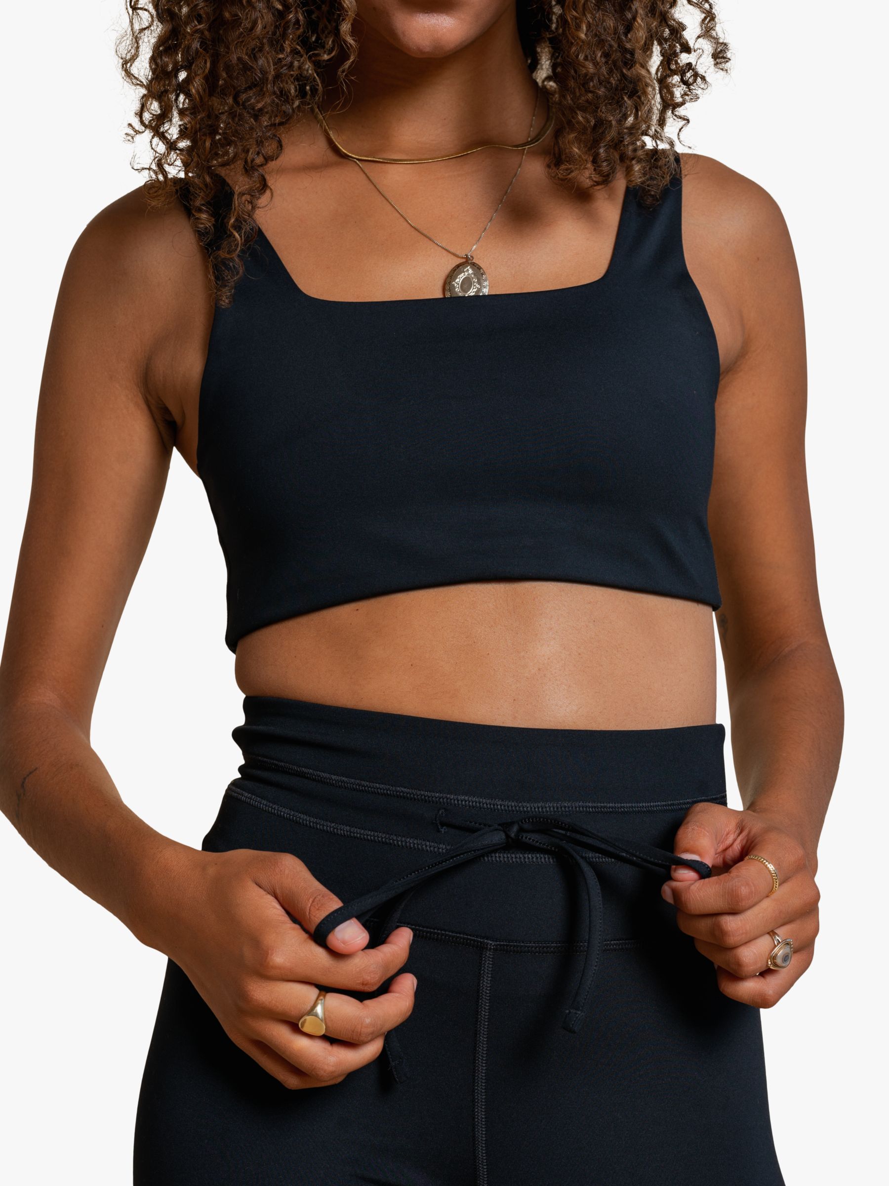 Girlfriend Collective Dylan Cropped Sports Bra, Moss at John Lewis &  Partners