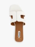 Dune Wide Fit Loupe Flat Sandals, White