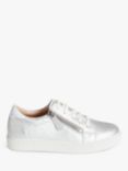 John Lewis Edison Leather Trainers, Silver
