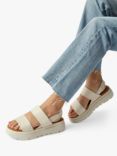 Dune Location Leather Padded Flatform Sandals, White